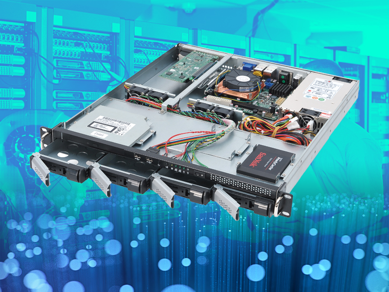 1U rackmount chassis with four HDD mobile racks for Mini-ITX motherboards 3 1U rackmount chassis with four HDD mobile racks for Mini-ITX motherboards